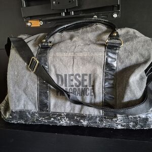 Diesel Gray Canvas Duffel with Black Trim